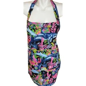 Unbranded Bib Apron Undersea World Pattern Whales Pink Blue Green